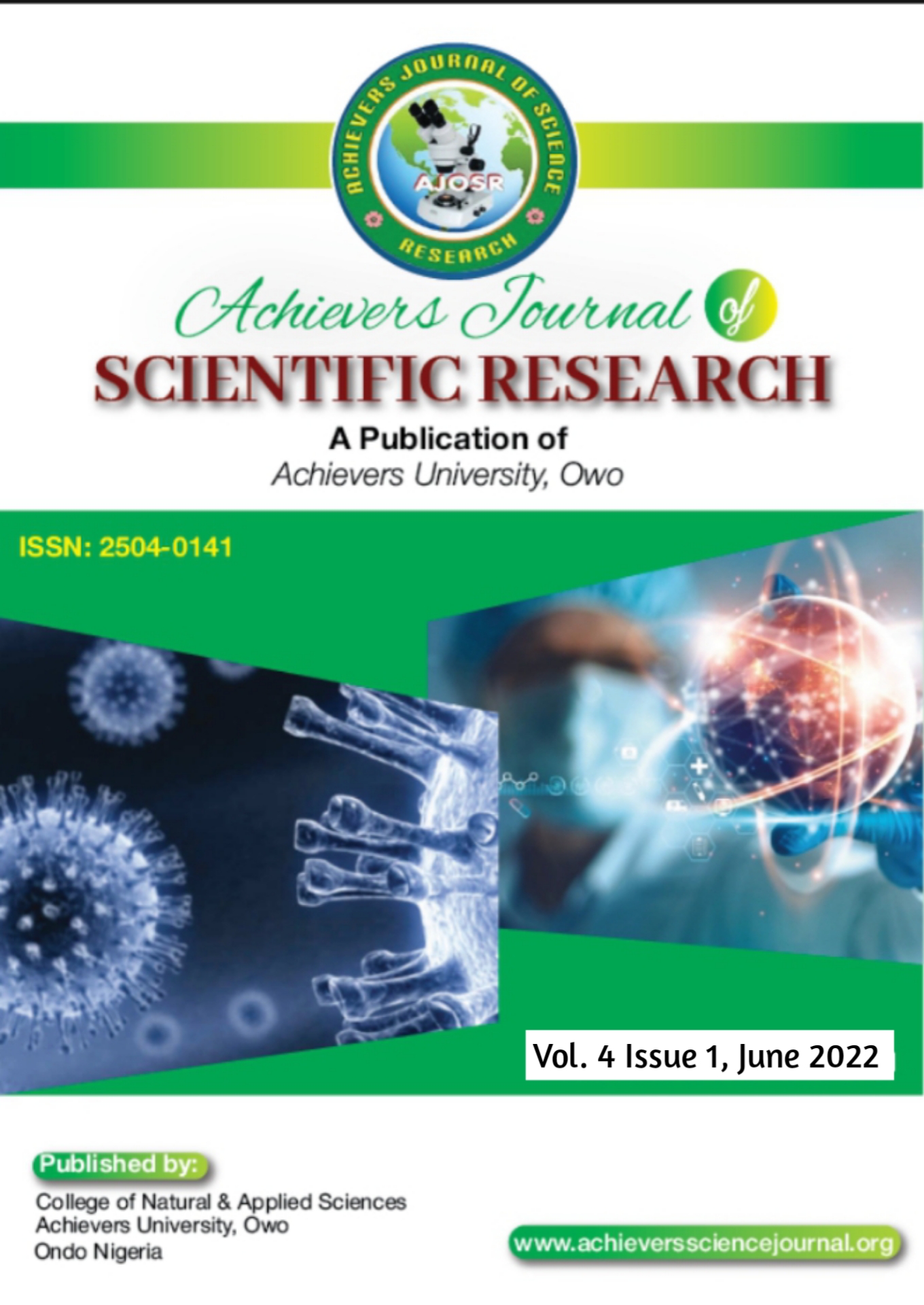 					View Vol. 4 No. 1 (2022): Achievers Journal of Scientific Research
				